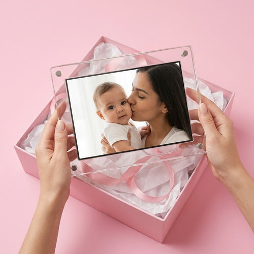 Cadre photo numérique Mémoa dans son coffret cadeau